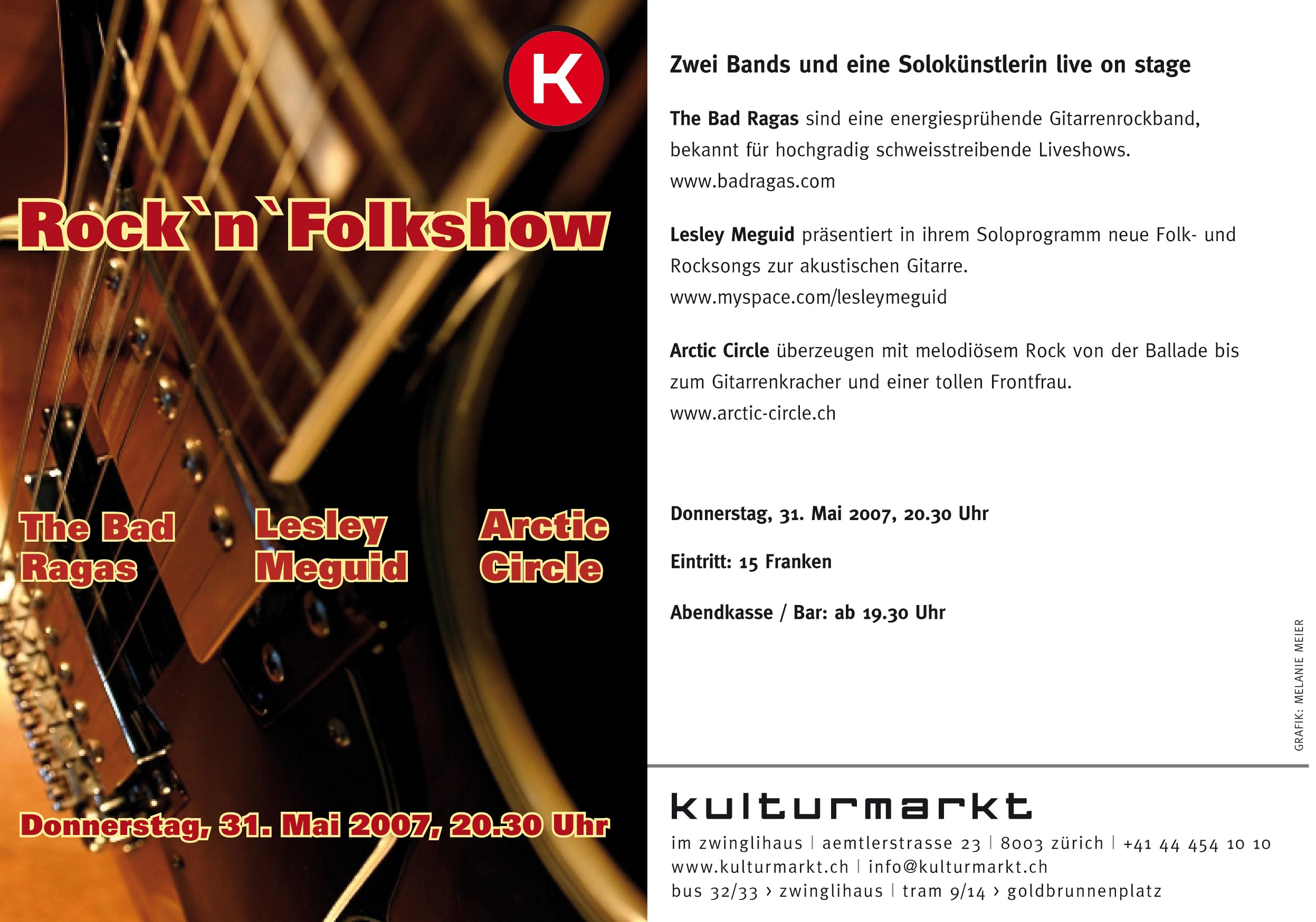 The Bad Ragas electronic show flyer