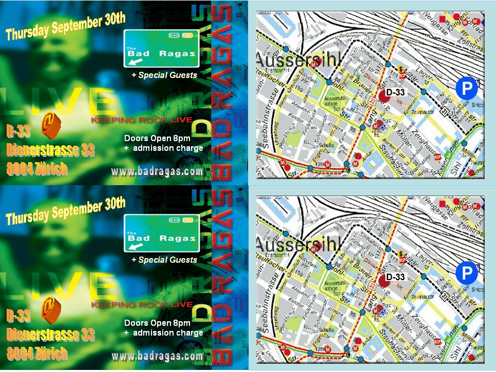 The Bad Ragas flyer for D33 September 2004