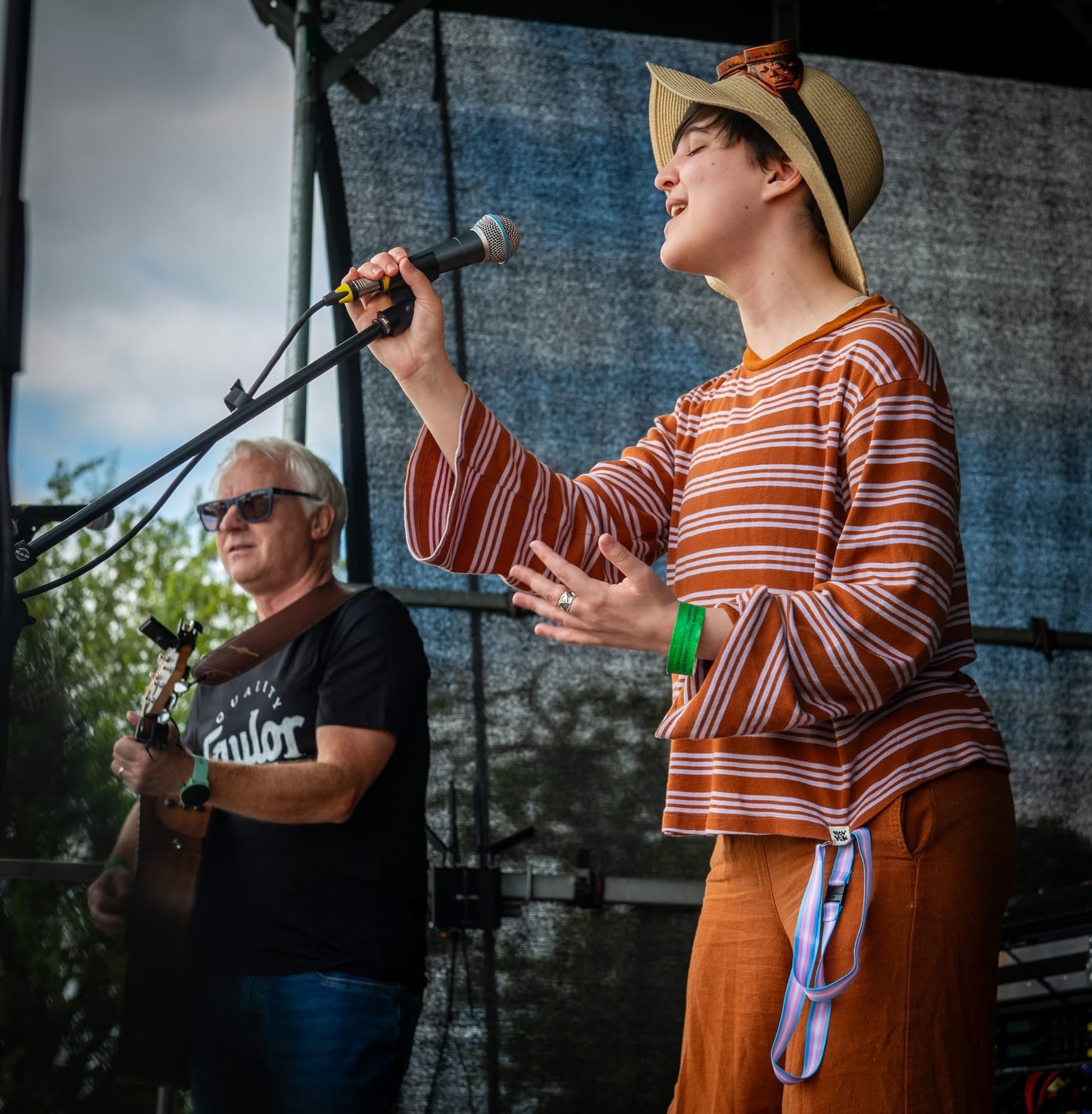 Singer reaching a high note at Woo Fest 2026